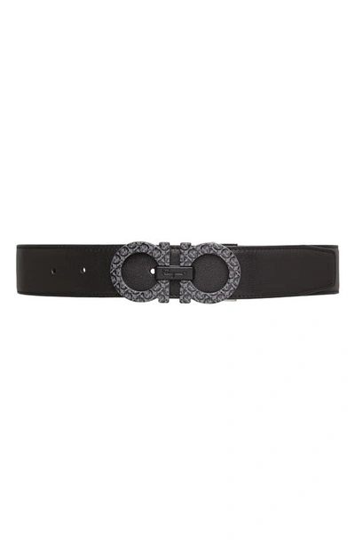 Salvatore Ferragamo Men's Gancini Reversible Leather Belt, Cut-to-size In  Black | ModeSens