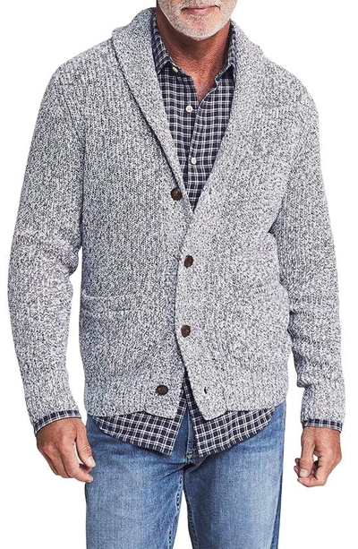 Shop Faherty Marled Cotton & Cashmere Cardigan In Light Grey Marl