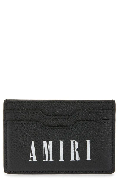 Shop Amiri Logo Leather Card Holder In Black