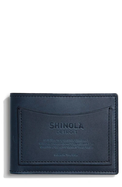Shop Shinola Pocket Bifold Wallet In Navy