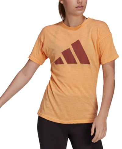 Shop Adidas Originals Adidas Women's Logo T-shirt In Med Orange