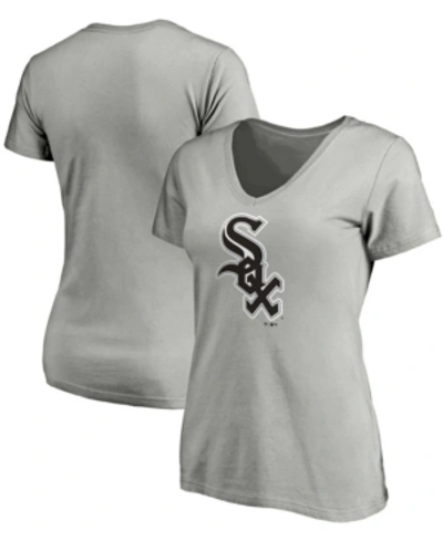 Fanatics Women's Heathered Gray Chicago White Sox Core Official Logo V-neck T-shirt In Heather Gray