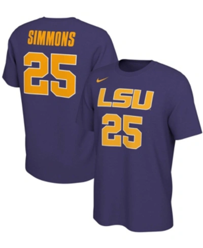 Shop Nike Men's Ben Simmons Purple Lsu Tigers Retro Alumni Basketball Jersey T-shirt