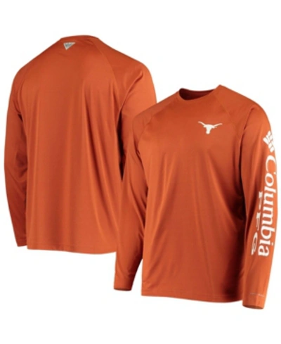 Shop Columbia Men's Pfg Burnt Orange Texas Longhorns Terminal Tackle Omni-shade Long Sleeve T-shirt