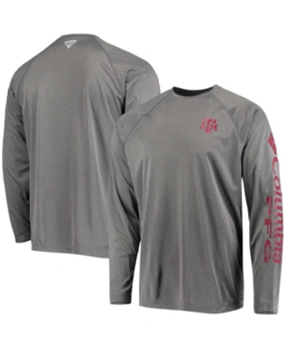 Columbia Men's Charcoal Texas A M Aggies Pfg Terminal Tackle Omni-shade Long Sleeve T-shirt In Charcoal