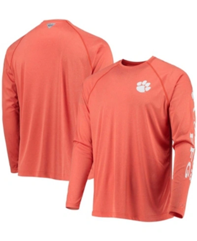 Shop Columbia Men's Orange Clemson Tigers Pfg Terminal Tackle Omni-shade Long Sleeve T-shirt