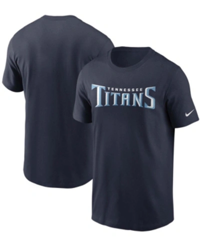 Nike Men's Navy Tennessee Titans Wordmark Legend Performance T-shirt In Navy
