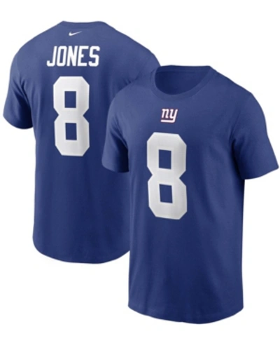 Shop Nike Men's  Daniel Jones Royal New York Giants Name And Number T-shirt