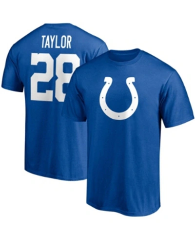 Shop Fanatics Men's Jonathan Taylor Royal Indianapolis Colts Player Icon Name And Number T-shirt