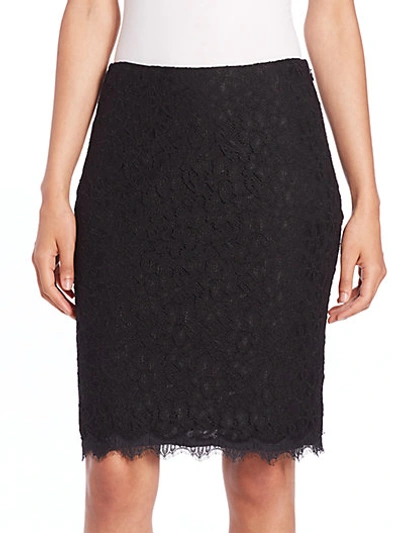 Shop Diane Von Furstenberg Cloe Lace Pencil Skirt In Black
