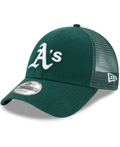 Shop New Era Men's Green Oakland Athletics Trucker 9forty Adjustable Snapback Hat