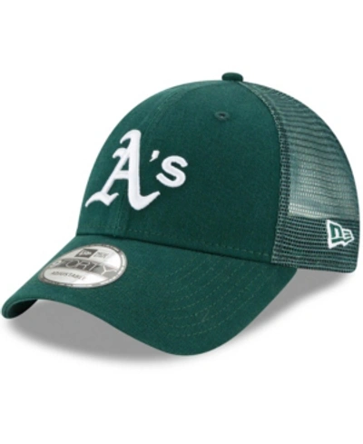 New Era Men's Green Oakland Athletics Trucker 9forty Adjustable Snapback Hat In Green