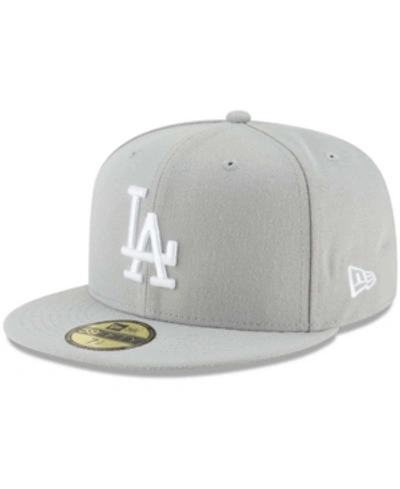 New Era Men's Gray Los Angeles Dodgers Fashion Color Basic 59fifty Fitted Hat In Gray