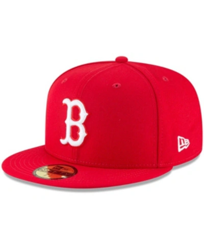 New Era Men's Red Boston Red Sox Fashion Color Basic 59fifty Fitted Hat In Red