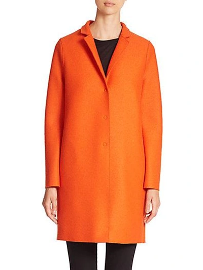 Shop Harris Wharf London Wool Cocoon Coat In Orange