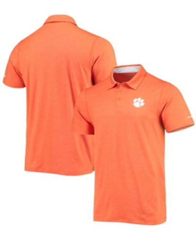 Columbia Men's Orange Clemson Tigers Tech Trail Space Dye Omni-shade Polo In Orange