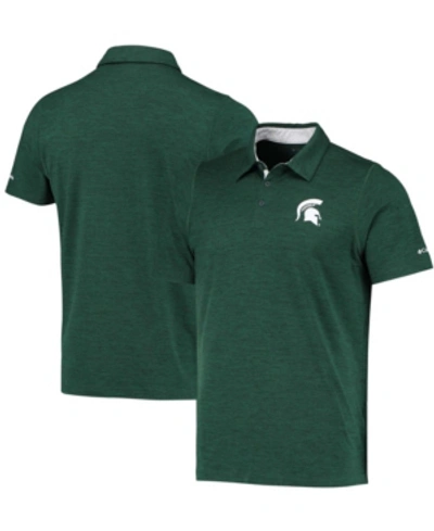 Columbia Men's Green Michigan State Spartans Tech Trail Space Dye Omni-shade Polo In Green