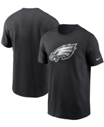 Nike Men's Philadelphia Eagles Dri-fit Cotton Essential Logo T-shirt In Black