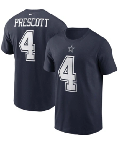Nike Men's Dak Prescott Navy Dallas Cowboys Name And Number T-shirt In Navy