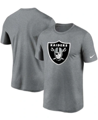 Nike Men's Big And Tall Heathered Charcoal Las Vegas Raiders Logo Essential Legend Performance T-shirt In Heather Charcoal