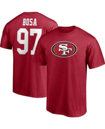 Fanatics Men's Nick Bosa Scarlet San Francisco 49ers Player Icon Name And Number T-shirt In Scarlet