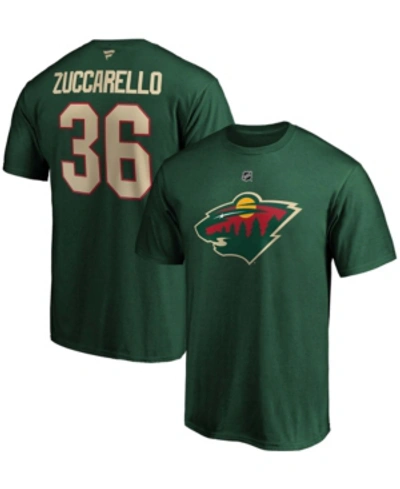 Shop Fanatics Men's Mats Zuccarello Green Minnesota Wild Authentic Stack Name And Number Team T-shirt