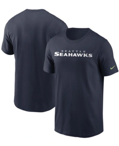 Shop Nike Men's College Navy Seattle Seahawks Team Wordmark T-shirt