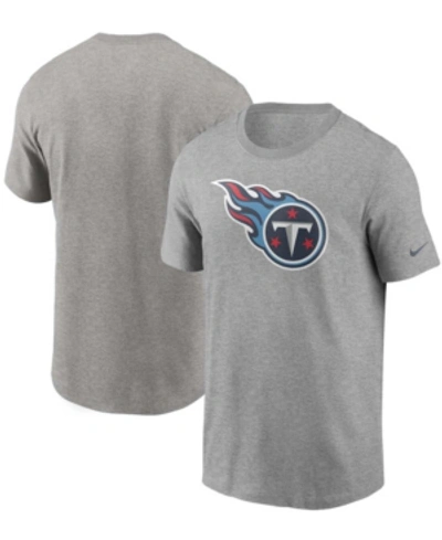 Shop Nike Men's Heathered Gray Tennessee Titans Primary Logo T-shirt In Heather Gray