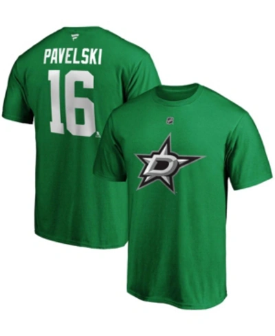 Fanatics Men's Joe Pavelski Kelly Green Dallas Stars Player Authentic Stack Name And Number T-shirt In Kelly Green