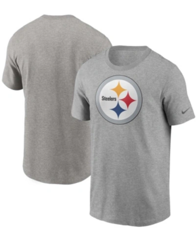 Shop Nike Men's  Heathered Gray Pittsburgh Steelers Primary Logo T-shirt In Heather Gray