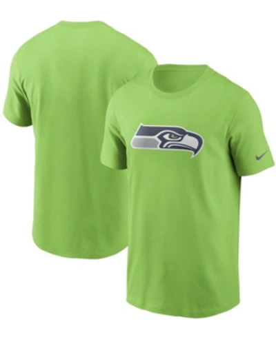Nike Men's Neon Green Seattle Seahawks Logo Essential Legend Performance T-shirt In Neon Green