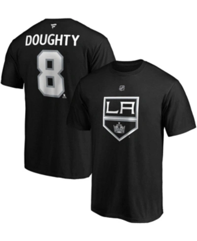 Fanatics Men's Drew Doughty Black Los Angeles Kings Authentic Stack Name And Number Team T-shirt In Black