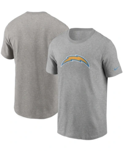 Shop Nike Men's Heathered Gray Los Angeles Chargers Primary Logo T-shirt In Heather Gray