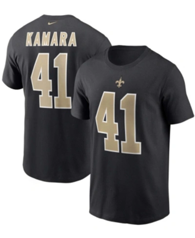Nike Men's Alvin Kamara Black New Orleans Saints Player Name And Number Long Sleeve T-shirt In Black