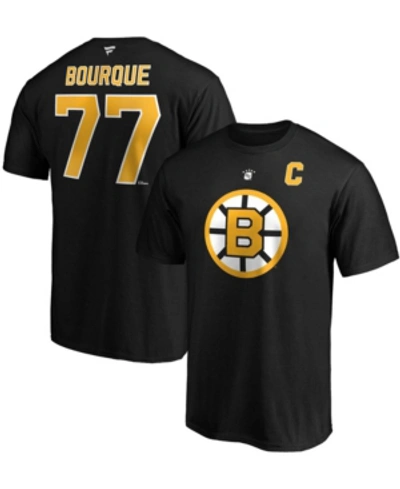 Fanatics Men's Ray Bourque Black Boston Bruins Authentic Stack Retired Player Name And Number T-shirt In Black