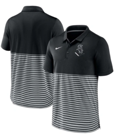 Shop Nike Men's Black-gray Chicago White Sox Home Plate Striped Polo