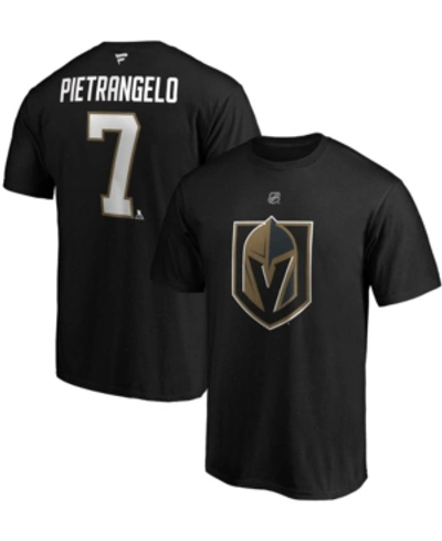 Fanatics Men's Alex Pietrangelo Black Vegas Golden Knights Authentic Stack Name And Number T-shirt In Black