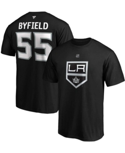Shop Fanatics Men's Quinton Byfield Black Los Angeles Kings Authentic Stack Name And Number T-shirt
