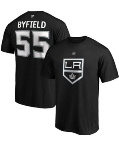 Fanatics Men's Quinton Byfield Black Los Angeles Kings Authentic Stack Name And Number T-shirt In Black