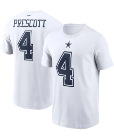 Nike Men's Dak Prescott White Dallas Cowboys Name And Number T-shirt In White
