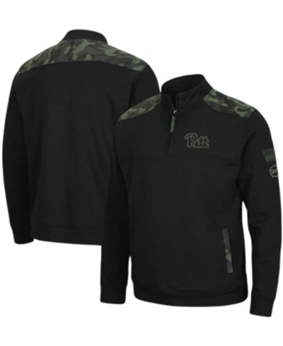 Shop Colosseum Men's Black Pitt Panthers Oht Military-inspired Appreciation Commo Fleece Quarter-zip Jacket