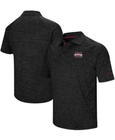Shop Colosseum Men's Heathered Black Mississippi State Bulldogs Down Swing Raglan Polo In Heather Black
