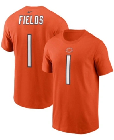 Shop Nike Men's Justin Fields Orange Chicago Bears 2021 Nfl Draft First Round Pick Player Name And Number T-sh