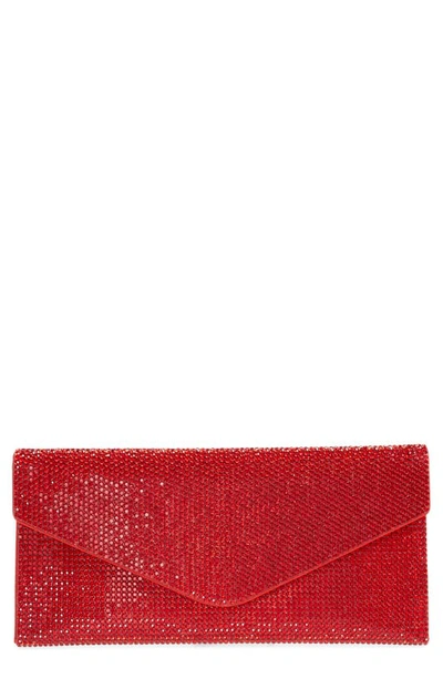 Shop Judith Leiber Couture Beaded Envelope Clutch In Light Siam