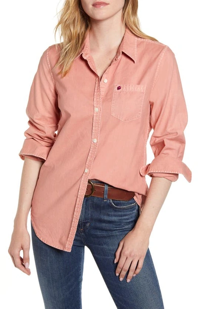 Shop Alex Mill Standard Garment Dyed Oxford Shirt In City Pink