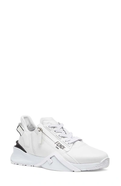 Shop Fendi Flow Logo Low Top Sneaker In Ultra White