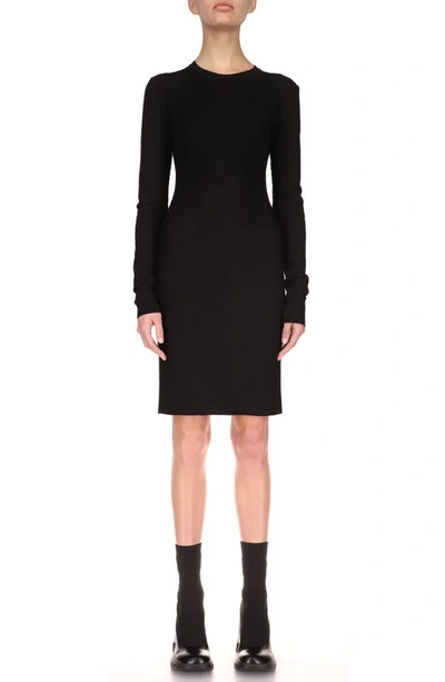 Shop Givenchy 4g Logo Long Sleeve Dress In 001-black