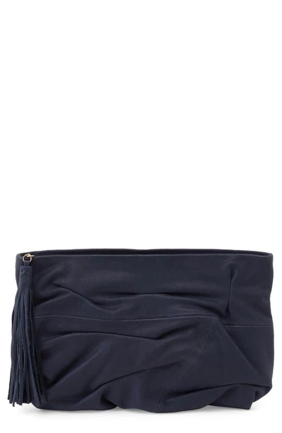 Shop Hobo Brave Leather Clutch In Navy