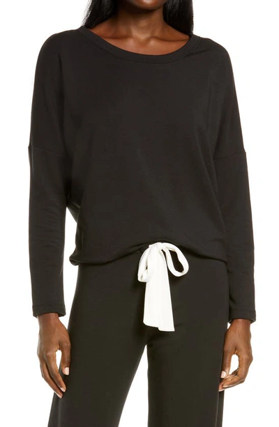 Shop Eberjey Softest Sweats Pajama Top In Black