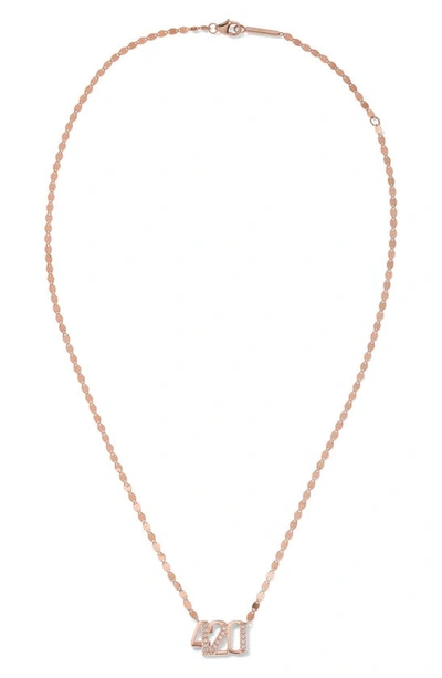 Shop Lana Jewelry Diamond 3 Number Pendant Necklace In Rose